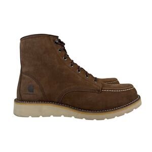 Carhartt Work Boot Mens 12 Brown Nubuck Leather Soft Moc Toe FW6072